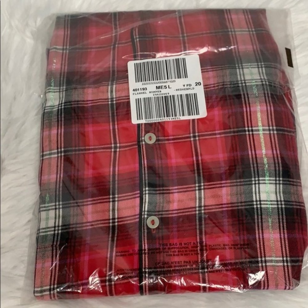 Victoria's Secret Flannel Plaid Romper Large NWT - Picture 5 of 5